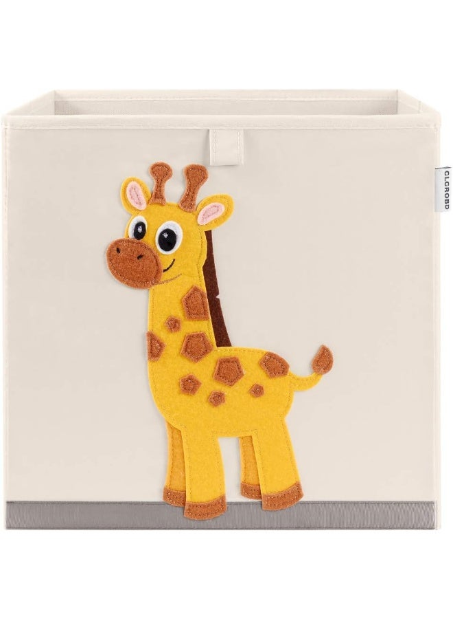 CLCROBD Foldable Animal Cube Storage Bins Fabric Toy Box/Chest/Organizer for Kids Nursery, 13 inch (Elegant Giraffe) - Image 1